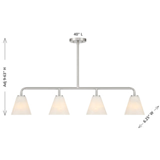 Blair 4-Light Linear Chandelier in Satin Nickel