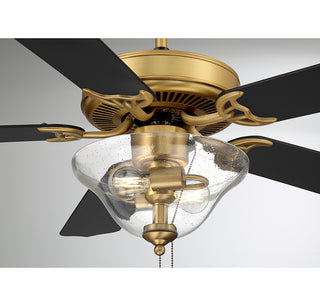 52" 2-Light Ceiling Fan in Natural Brass