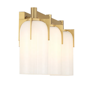 Caldwell 3-Light Bathroom Vanity Light in Warm Brass