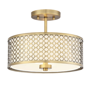 2-Light Ceiling Light in Natural Brass
