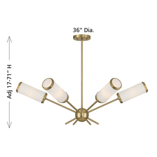 Denison 6-Light Chandelier in Warm Brass by Dann Foley