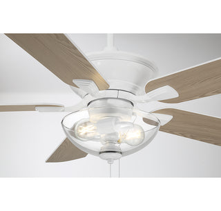 52" 2-Light Outdoor Ceiling Fan in White