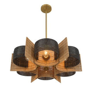Espacio 6-Light Chandelier in Warm Brass by Breegan Jane