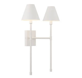 Jefferson 2-Light Wall Sconce in Bisque White