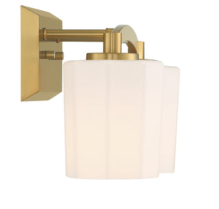 Whitney 2-Light Bathroom Vanity Light in Warm Brass