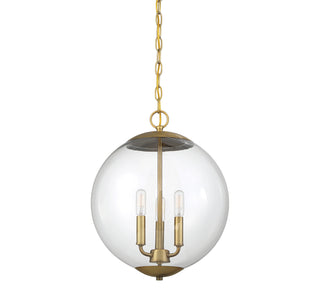 3-Light Pendant in Natural Brass