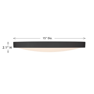 15" LED Flush Mount in Black