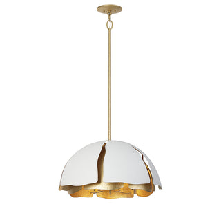 Brewster 5-Light Pendant in Cavalier Gold with Royal White