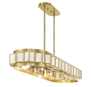 Gideon 8-Light Linear Chandelier in Warm Brass