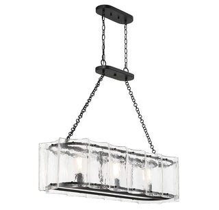 Genry 3-Light Linear Chandelier in Matte Black
