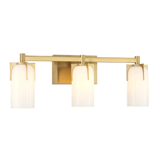 Caldwell 3-Light Bathroom Vanity Light in Warm Brass