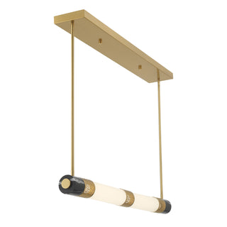 Farrell 1-Light Linear Chandelier in Warm Brass by Dann Foley