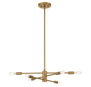 Lyrique 6-Light Chandelier in Warm Brass