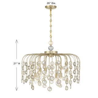 Irina 6-Light Chandelier in Noble Brass