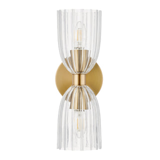 2-Light Wall Sconce in Natural Brass
