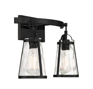 Albany 2-Light Bathroom Vanity Light in Black