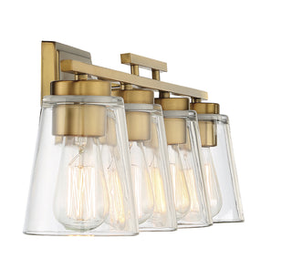 Calhoun 4-Light Bathroom Vanity Light in Warm Brass