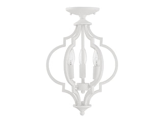 3-Light Convertible Semi-Flush or Pendant in Bisque White