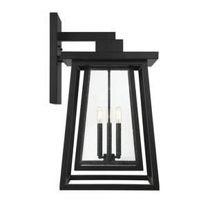 Denver 3-Light Outdoor Wall Lantern in Matte Black