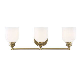 Melrose 3-Light Bathroom Vanity Light in Warm Brass