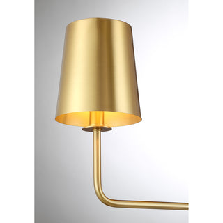 4-Light Linear Chandelier in Natural Brass