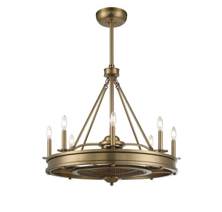 Lyon 8-Light Fan D'Lier in 
Warm Brass