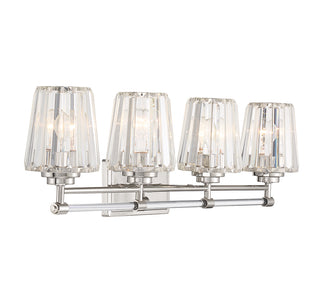 Garnet 4-Light Bathroom Vanity Light in Polished Nickel