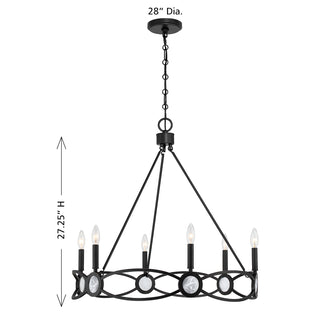 Minette 6-Light Chandelier in Matte Black