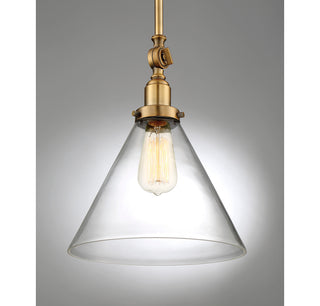 Drake 1-Light Pendant in Warm Brass