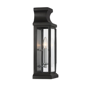 Brooke 1-Light Outdoor Wall Lantern in Matte Black