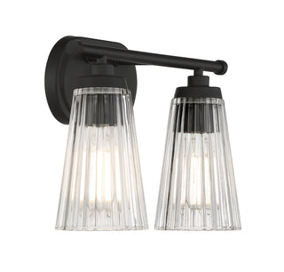 Chantilly 2-Light Bathroom Vanity Light in Matte Black