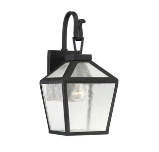 Woodstock 1-Light Outdoor Wall Lantern in Black