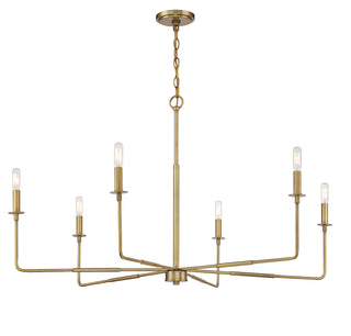 Salerno 6-Light Chandelier in Warm Brass