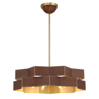 Atherton 5-Light Pendant in Warm Brass