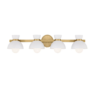 4-Light Bathroom Vanity Light in Natural Brass