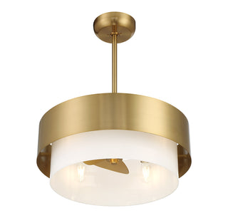 Diana 4-Light Fan D'Lier in Warm Brass