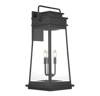 Boone 4-Light Outdoor Wall Lantern in Matte Black