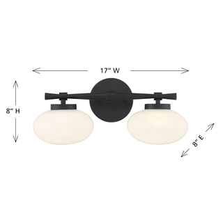 Barrow 2-Light Bathroom Vanity Light in Matte Black