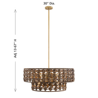 Silencio 7-Light Pendant in Riviera Brass by Breegan Jane