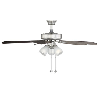 52" 3-Light Ceiling Fan in Brushed Nickel