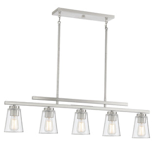 Calhoun 5-Light Linear Chandelier in Satin Nickel