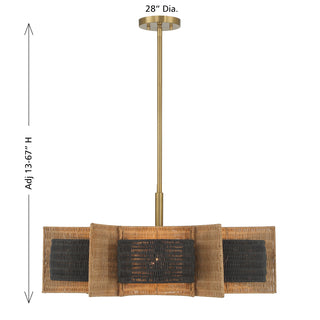 Espacio 6-Light Chandelier in Warm Brass by Breegan Jane