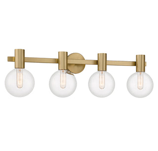 Wright 4-Light Bathroom Vanity Light in Warm Brass