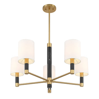 Conrad 5-Light Chandelier in Warm Brass