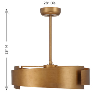 Amiena LED Fan D'Lier in Gold Patina