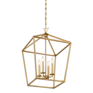 Townsend 4-Light Pendant in Warm Brass