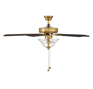 52" 2-Light Ceiling Fan in Natural Brass