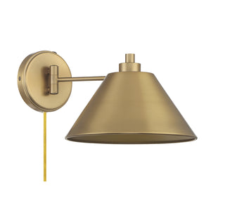 1-Light Wall Sconce in Natural Brass