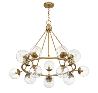 Orion 15-Light Chandelier in Warm Brass