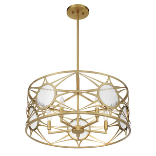 Balfour 5-Light Convertible Semi-Flush or Pendant in Warm Brass